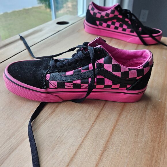 Hot Pink & Black Checkered Vans - Picture 5 of 8